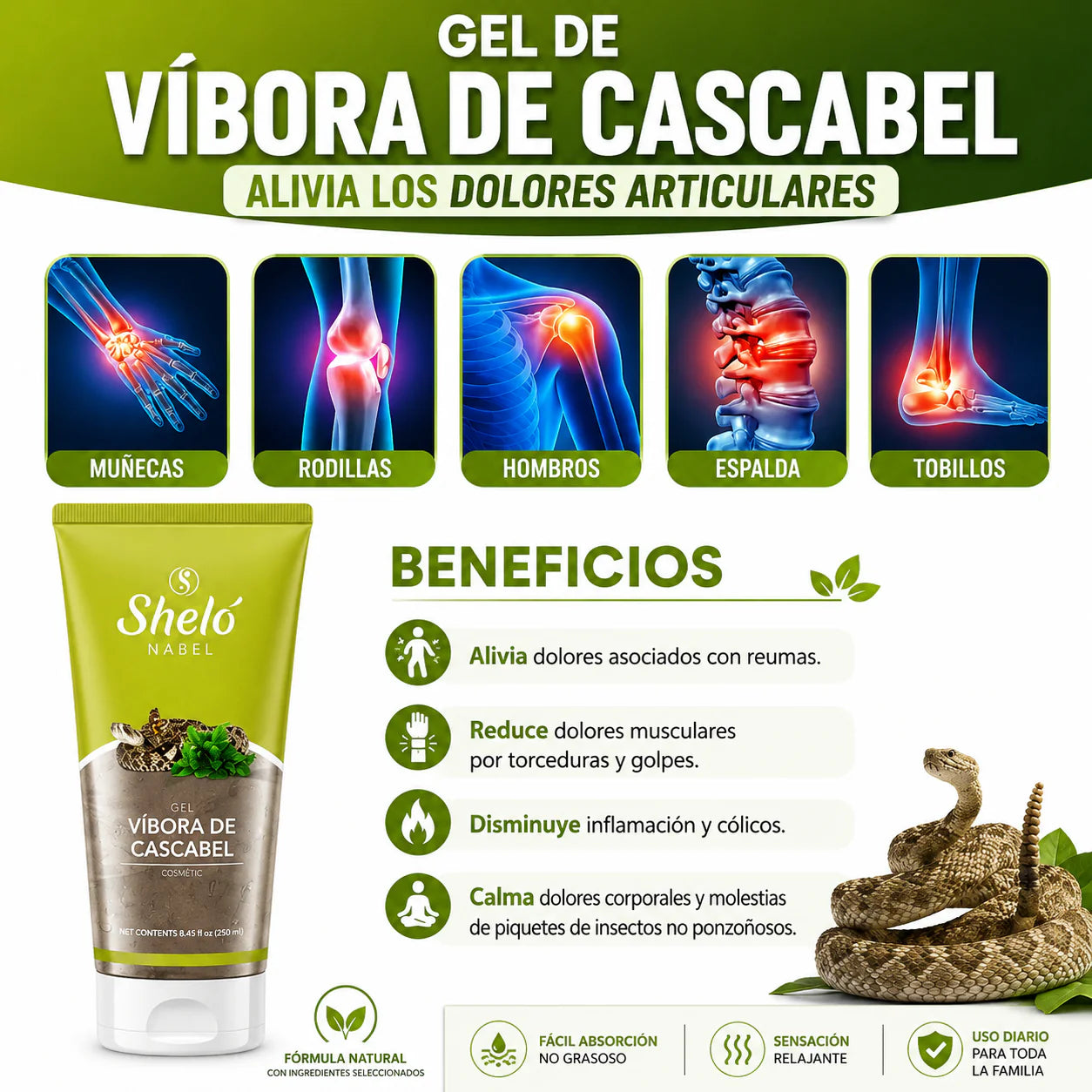 Gel vibora de cascabel